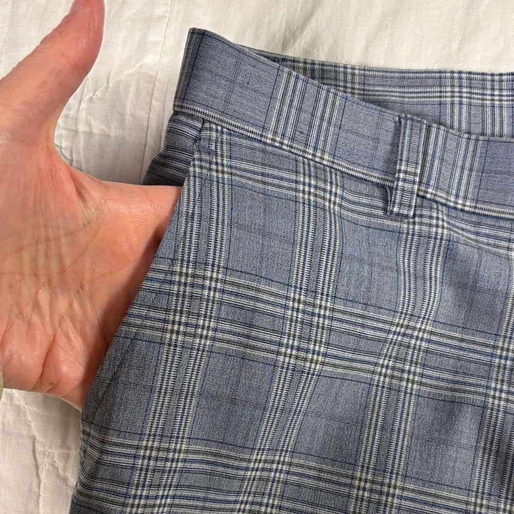 Tommy Hilfiger Men's 33x30 Blue Plaid TH Flex‎ Modern Fit Stretch Dress Pants
